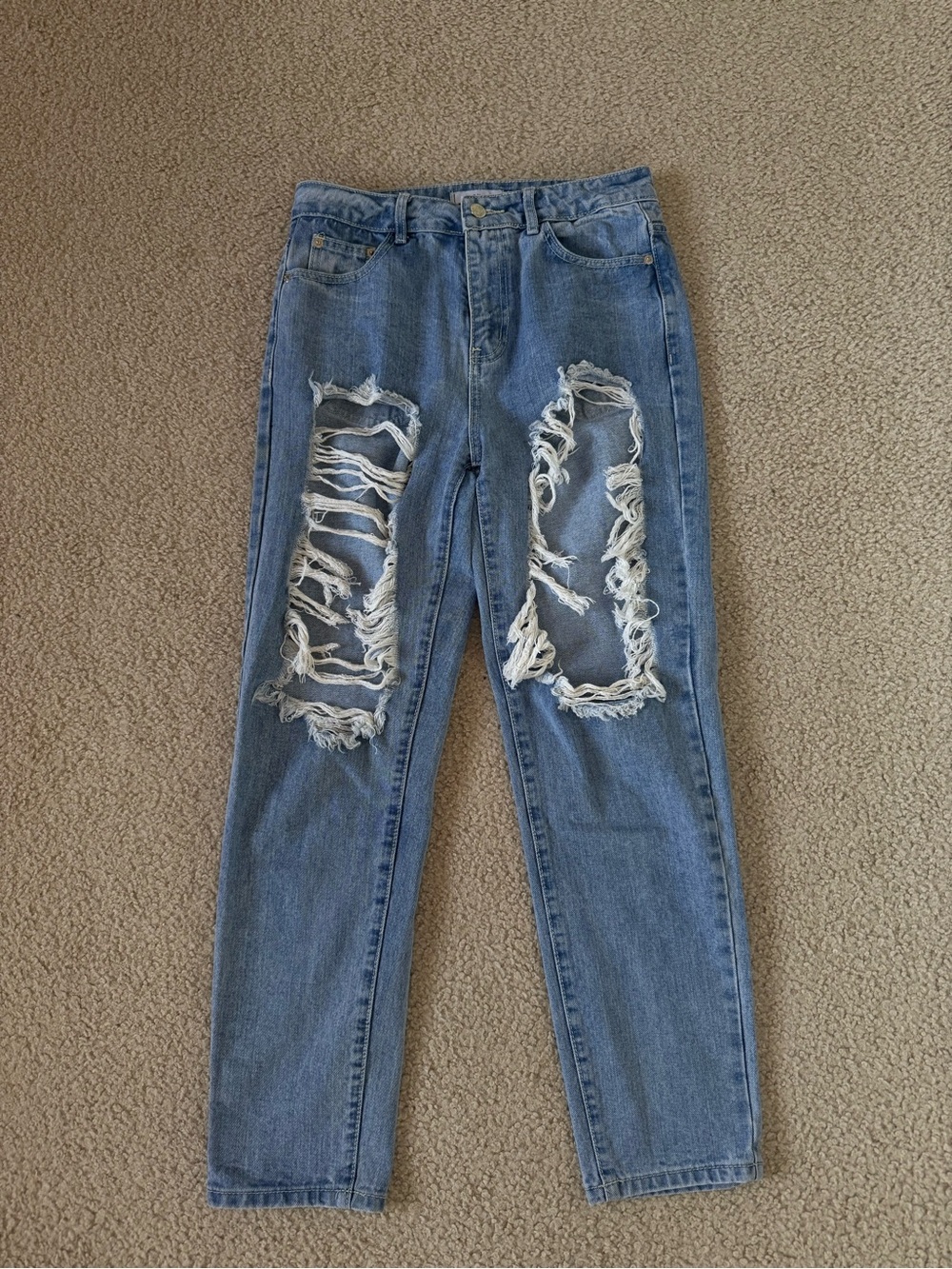 Adika Distressed Boyfriend Jeans - Medium Blue